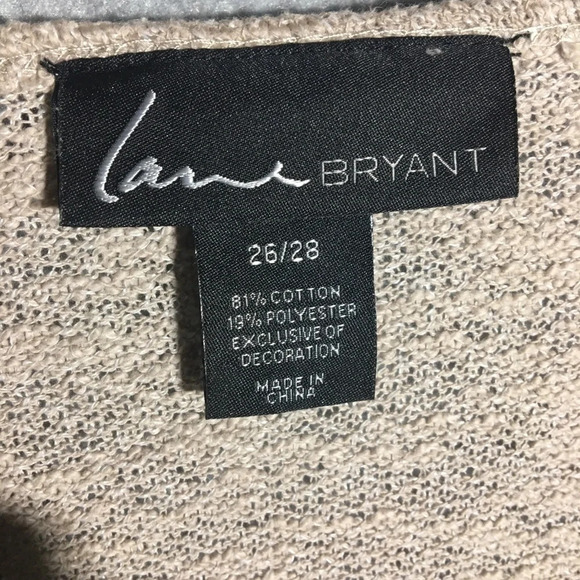 Womens Lane Bryant Blouse Tan Wide Scoop Neck Knit Casual Formal Work Career - Picture 2 of 4